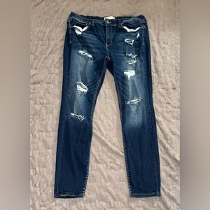 Mudd Low Rise Dark Wash Ripped Skinny Jeans